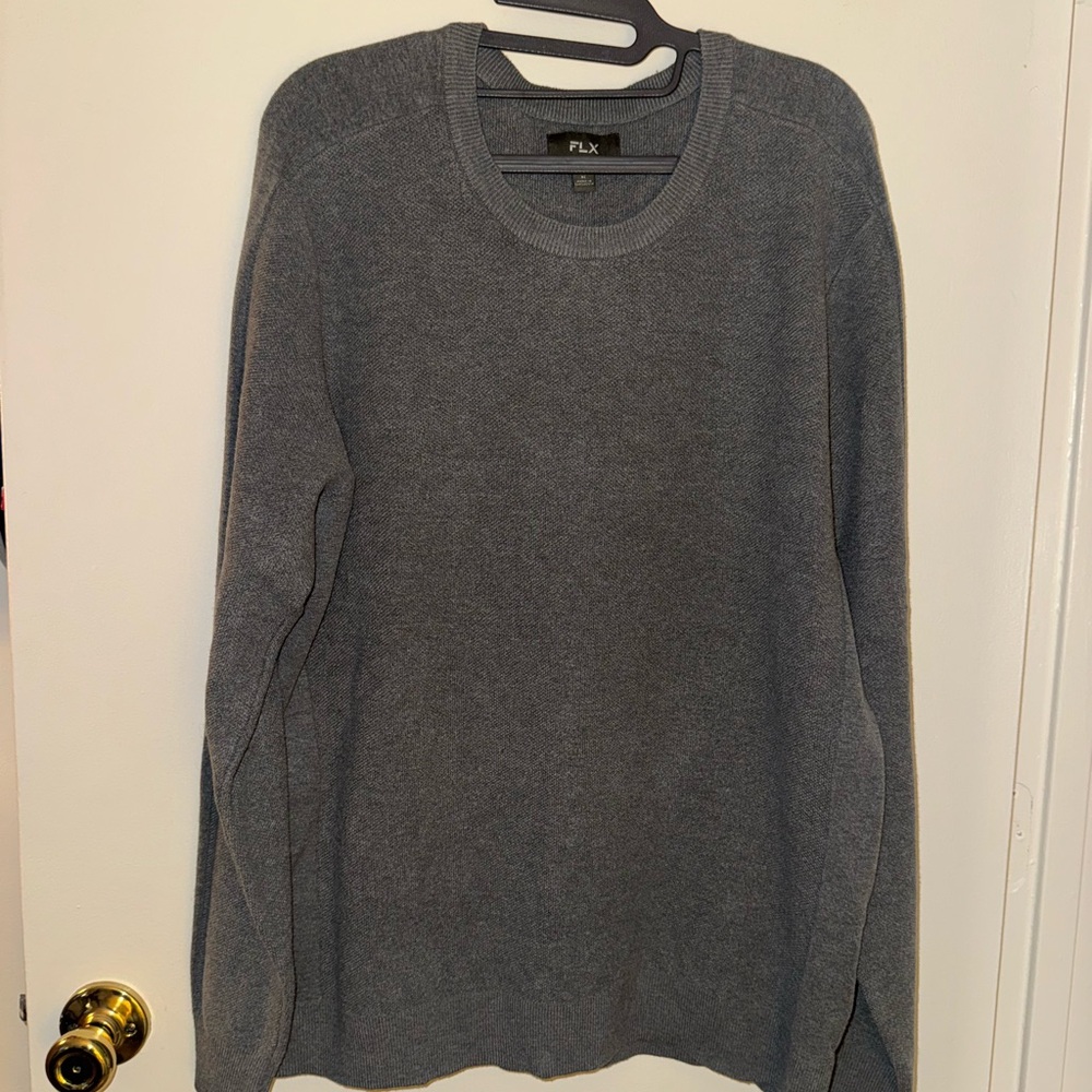 FLX Men's Charcoal Crewneck Sweater